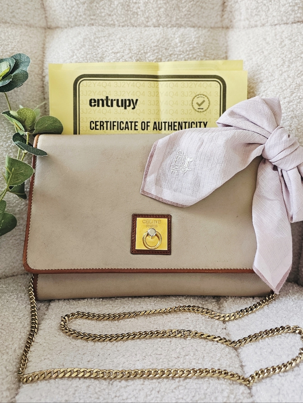 Celine RARE Clutch & Scarf Bow w/COA - Picture 3 of 16